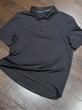 Lululemon Evolution Short Sleeve Polo Shirt Men’s Size S Black Active Golf
